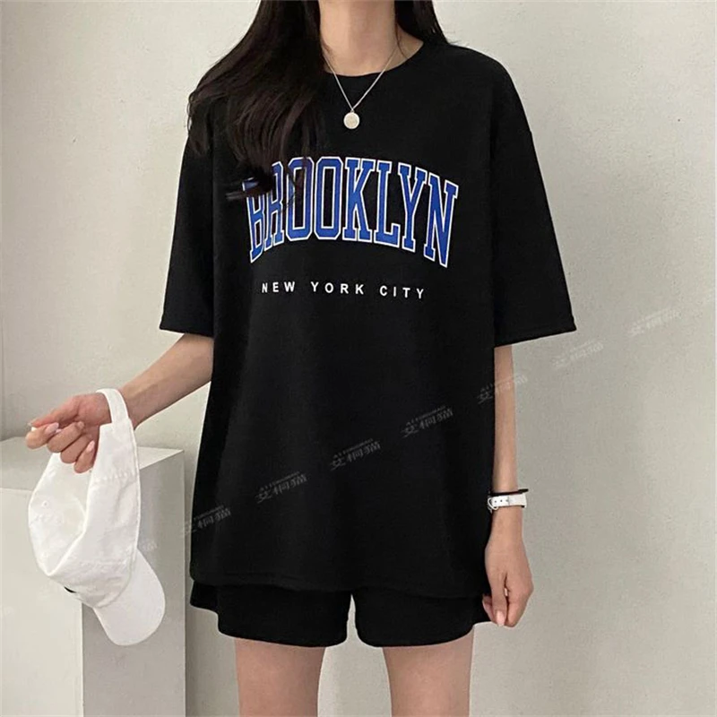 kf-Sdba69882f39f47de8a640f6416712be7O-Conjunto-extragrande-de-2-pe-as-para-mulheres-carta-estampa-camiseta-de-manga-curta-corredores-esportivos